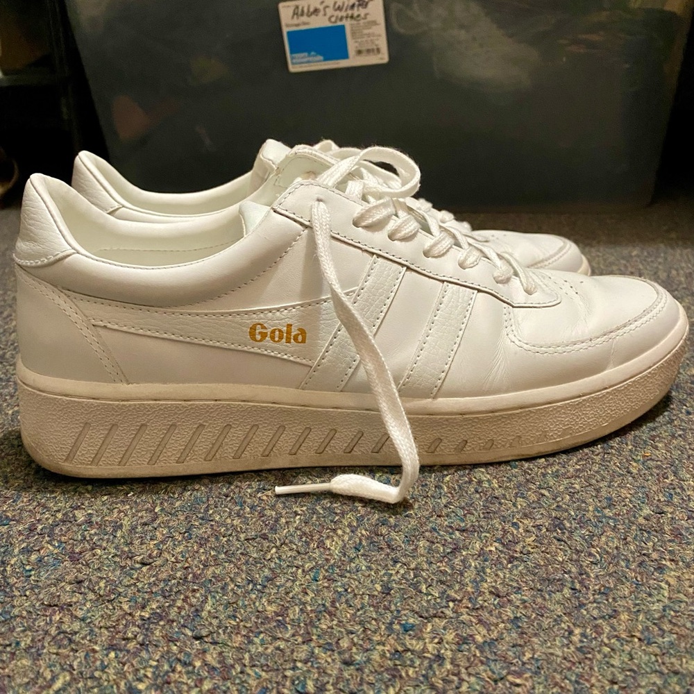 Gola Grandslam White Leather Sneakers